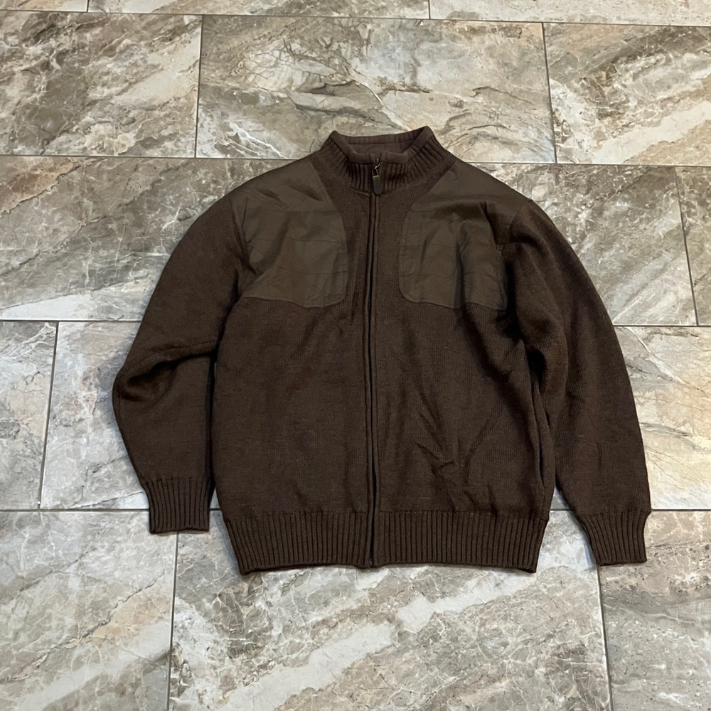 Orvis Wool Sweater Jacket Ultimate Foul Weather Full Zip Lined Size Med shooting